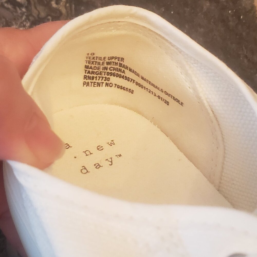 A New Day White Canvas Sneakers, Size 10 - Picture 7 of 8